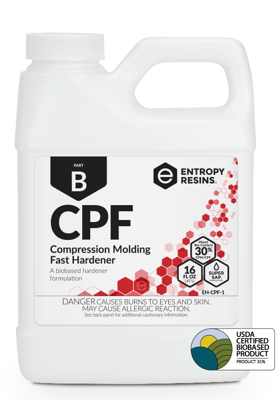 CPF Compression Molding Fast Hardener is a USDA Certified Biobased Product by Entropy Resins