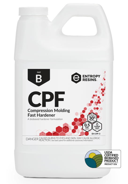 CPF Compression Molding Fast Hardener is a USDA Certified Biobased Product by Entropy Resins