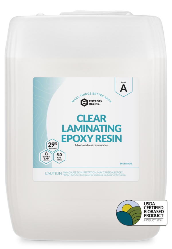 Clear Laminating Epoxy Resin 5 Gallons