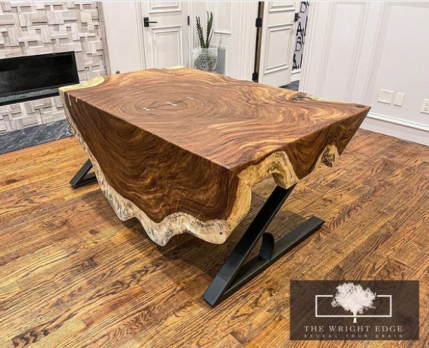 Sustainably sourced live edge table by The Wright Edge