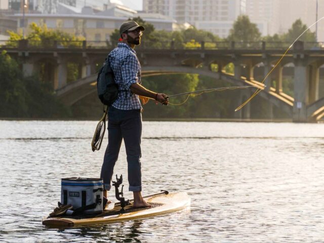Fishing aboard a Jarvis Boards paddleboard